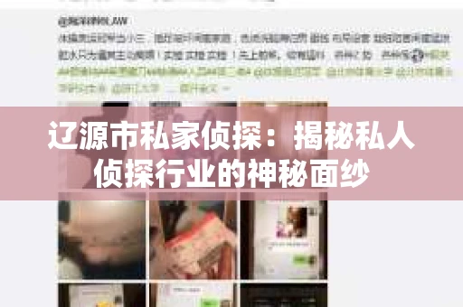 辽源市私家侦探：揭秘私人侦探行业的神秘面纱