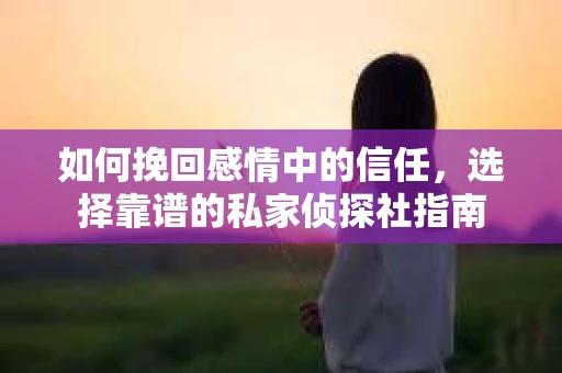 如何挽回感情中的信任，选择靠谱的私家侦探社指南