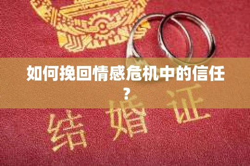 如何挽回情感危机中的信任？
